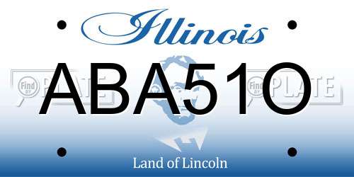 ABA51O Illinois License Plate