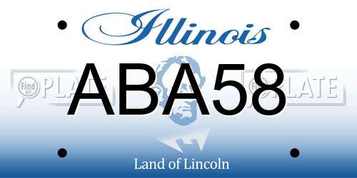ABA58 Illinois License Plate