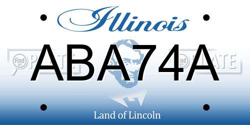 ABA74A Illinois License Plate