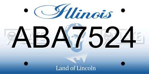ABA7524 Illinois License Plate