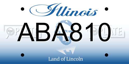 ABA810 Illinois License Plate