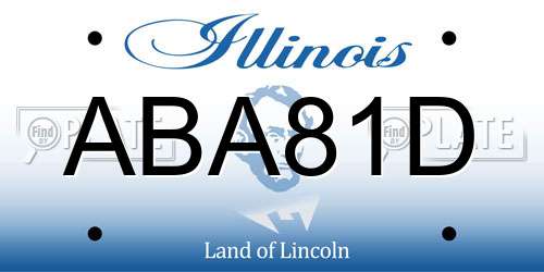 ABA81D Illinois License Plate