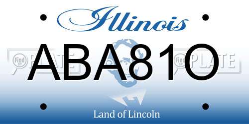ABA81O Illinois License Plate