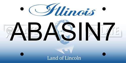 ABASIN7 Illinois License Plate