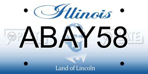 ABAY58 Illinois License Plate