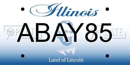 ABAY85 Illinois License Plate