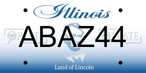ABAZ44 Illinois License Plate