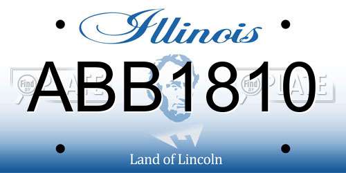 ABB1810 Illinois License Plate