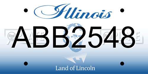 ABB2548 Illinois License Plate