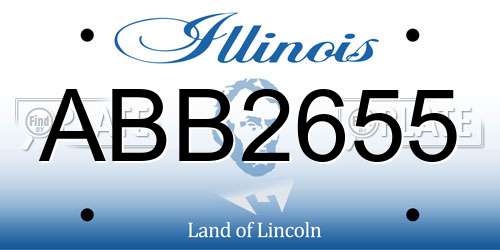 ABB2655 Illinois License Plate