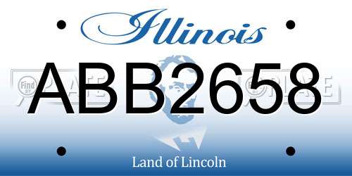 ABB2658 Illinois License Plate