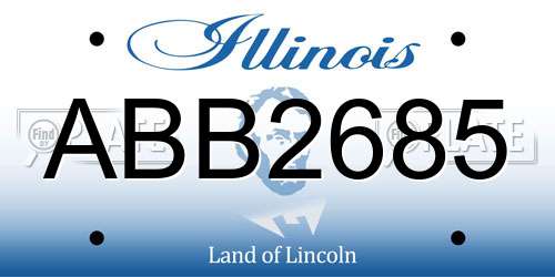 ABB2685 Illinois License Plate