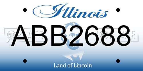 ABB2688 Illinois License Plate