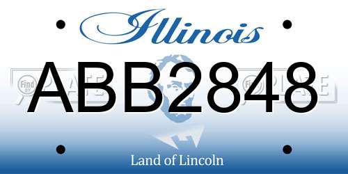 ABB2848 Illinois License Plate