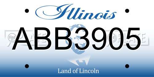 ABB3905 Illinois License Plate