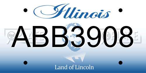ABB3908 Illinois License Plate