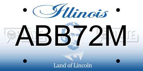 ABB72M Illinois License Plate