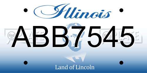 ABB7545 Illinois License Plate