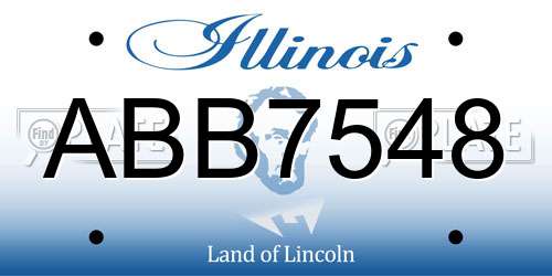 ABB7548 Illinois License Plate