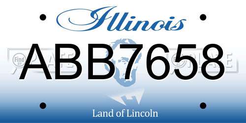 ABB7658 Illinois License Plate
