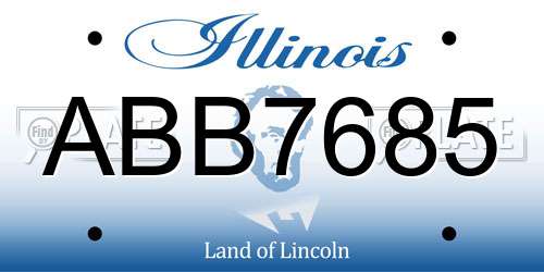 ABB7685 Illinois License Plate