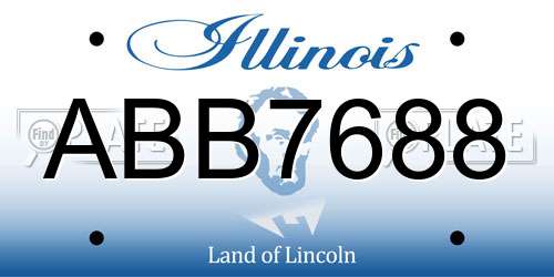 ABB7688 Illinois License Plate