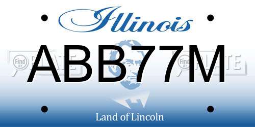 ABB77M Illinois License Plate