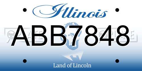 ABB7848 Illinois License Plate