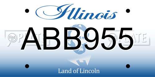 ABB955 Illinois License Plate