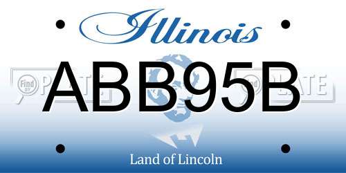 ABB95B Illinois License Plate