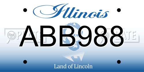 ABB988 Illinois License Plate
