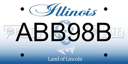 ABB98B Illinois License Plate