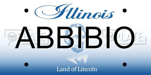 ABBIBIO Illinois License Plate