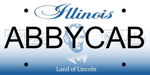 ABBYCAB Illinois License Plate