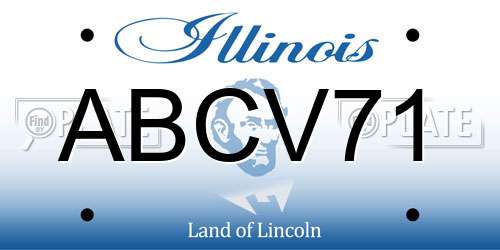 ABCV71 Illinois License Plate
