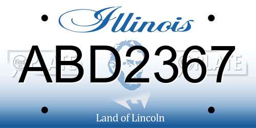 ABD2367 Illinois License Plate