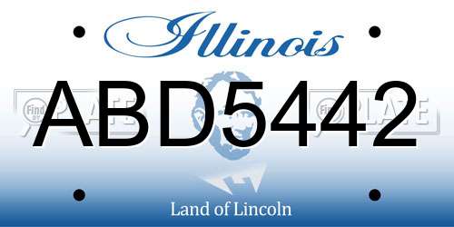 ABD5442 Illinois License Plate