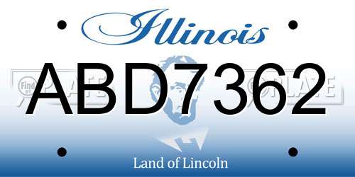 ABD7362 Illinois License Plate