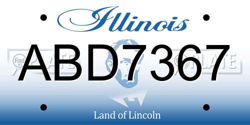 ABD7367 Illinois License Plate