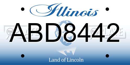 ABD8442 Illinois License Plate