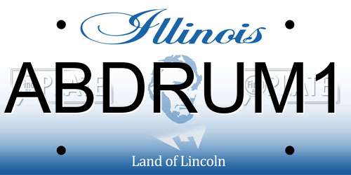 ABDRUM1 Illinois License Plate