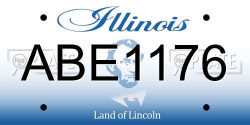 ABE1176 Illinois License Plate