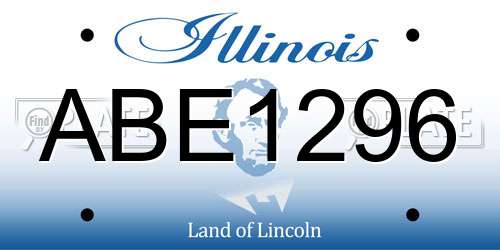 ABE1296 Illinois License Plate