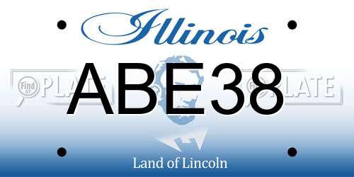 ABE38 Illinois License Plate
