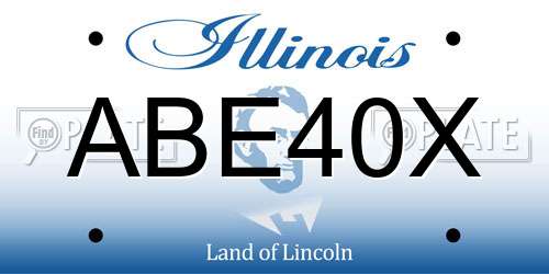 ABE40X Illinois License Plate