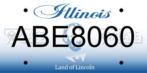 ABE8060 Illinois License Plate