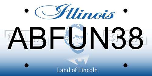 ABFUN38 Illinois License Plate
