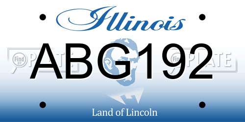 ABG192 Illinois License Plate