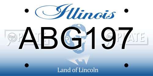 ABG197 Illinois License Plate