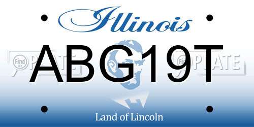 ABG19T Illinois License Plate